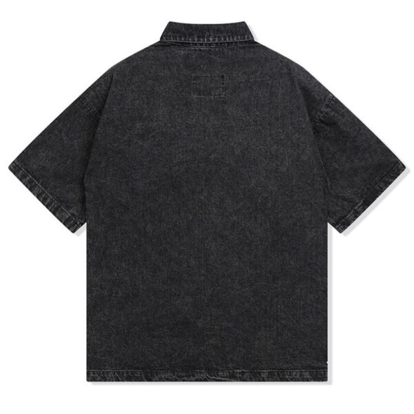 Shirt Prada Black Denim Button-Up Logo PD041 - Image 2