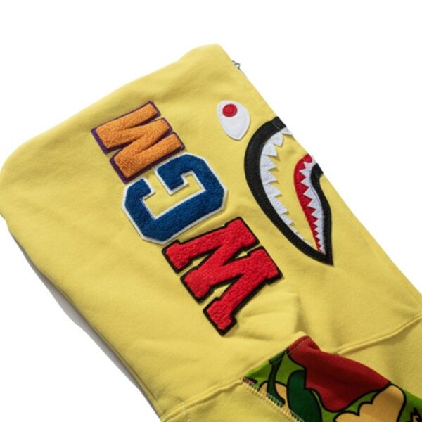 Hoodie Yellow Shark Camo Bape Full-Zip BP002 - Image 7
