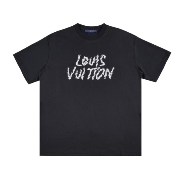 T-shirt Louis Vuitton White Sketch Logo Black - Image 1