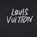 T-shirt Louis Vuitton White Sketch Logo Black - Image 3