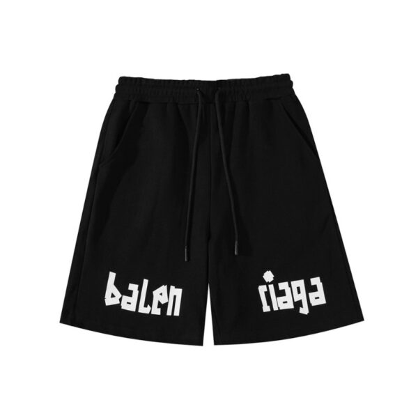 Shorts Balenciaga Balen Ciaga Print Black BL038 - Image 1