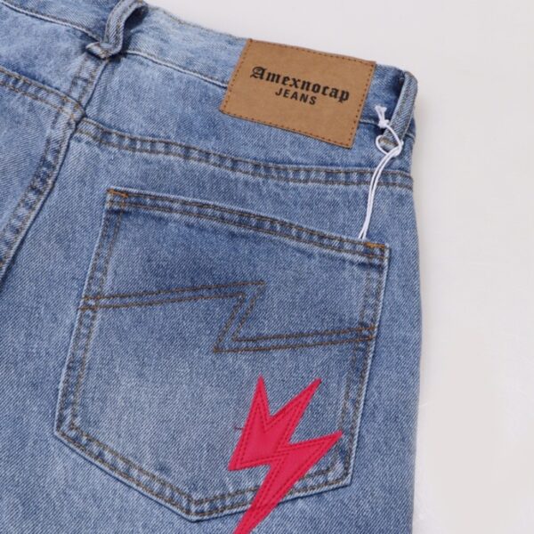 Jeans Denim Lightning Bolt Print CH045 - Image 8