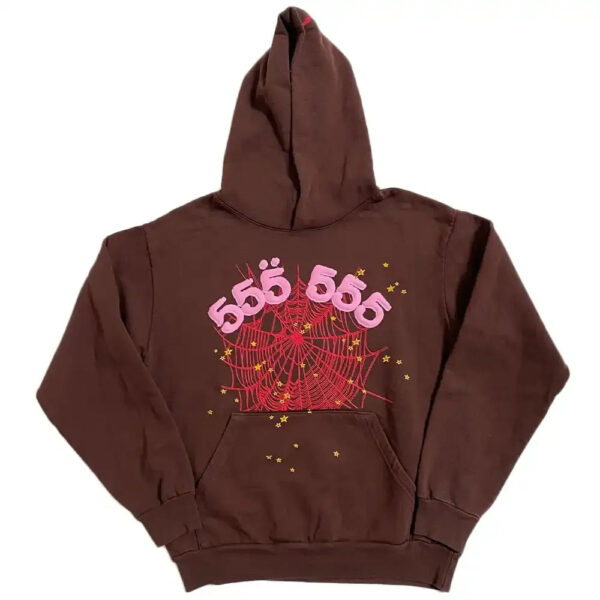 Hoodie Sp5der Angel Number Brown - Image 1
