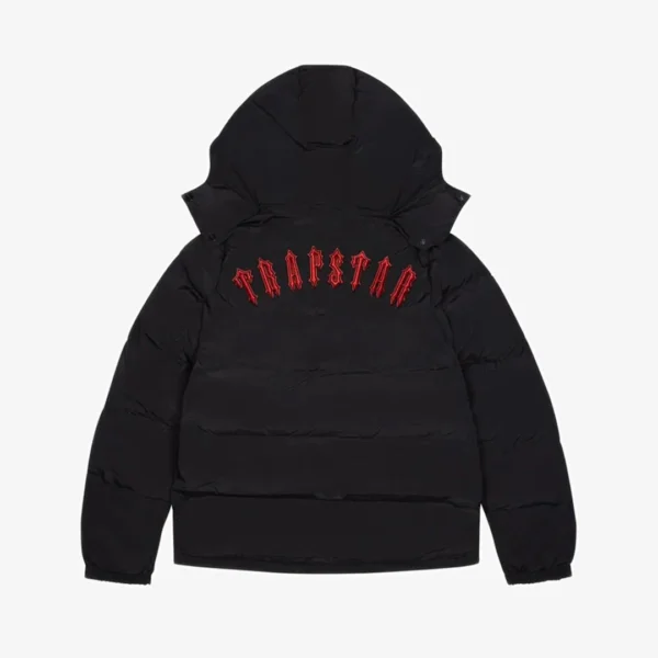 Jacket Puffer Trapstar Irongate Hooded Black/Red - Image 1