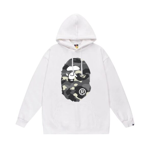 Hoodie Bape Camo Ape Head White BP061 - Image 1