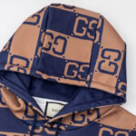 Hoodie Gucci Monogram Brown Blue GC080 - Image 4