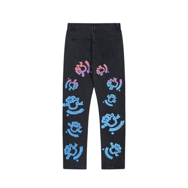 Jeans Denim Tears Multicolor Print Black - Image 2