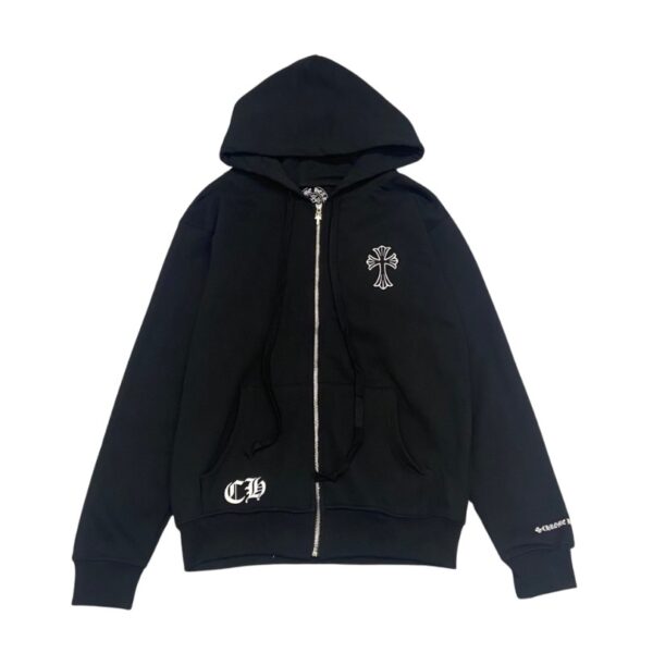 Hoodie Chrome Hearts Cross Zip Black CH064 - Image 1