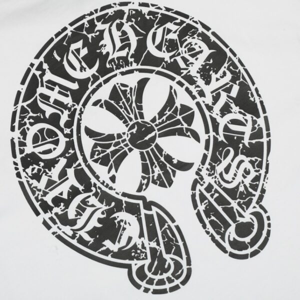 T-shirt Chrome Hearts Horseshoe White Logo CH015 - Image 5