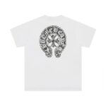 T-shirt Chrome Hearts Horseshoe White Logo CH015 - Image 2