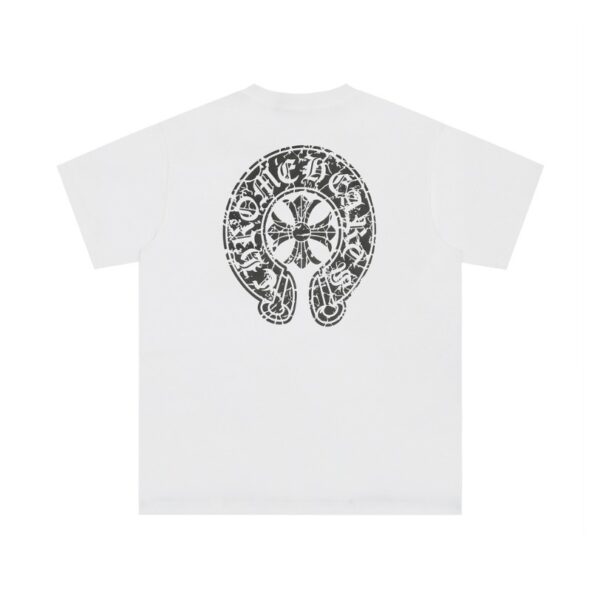 T-shirt Chrome Hearts Horseshoe White Logo CH015 - Image 2