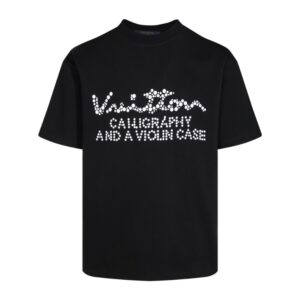 T-shirt Louis Vuitton Calligraphy Studded Black LV025