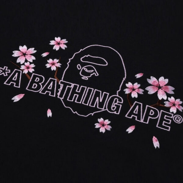 T-shirt BAPE Sakura Ape Head Black BP072 - Image 4