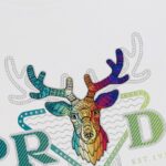 Sweatshirt Prada Deer Embroidery White PD023 - Image 4