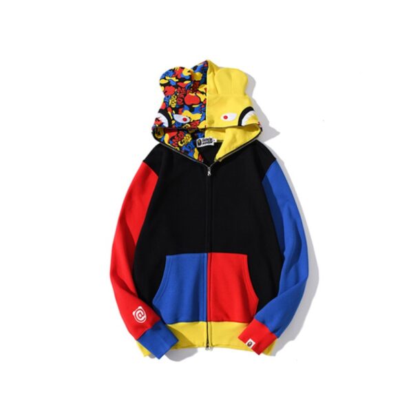 Hoodie BAPE Color Block Full Zip BP019 - Image 1