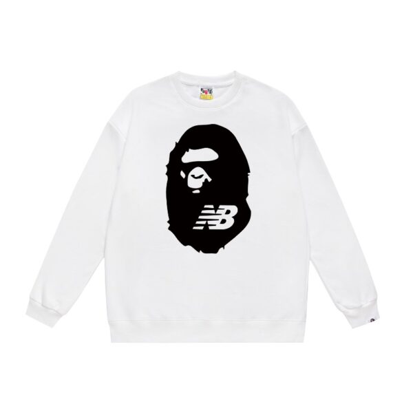 BAPE x New Balance Logo Sweatshirt White BP063 - Image 1