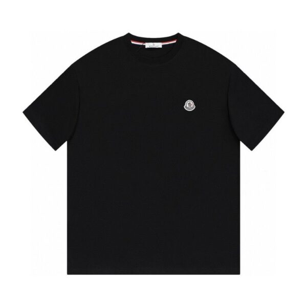T-shirt Moncler Black Embroidered Logo Tee MCL005 - Image 1