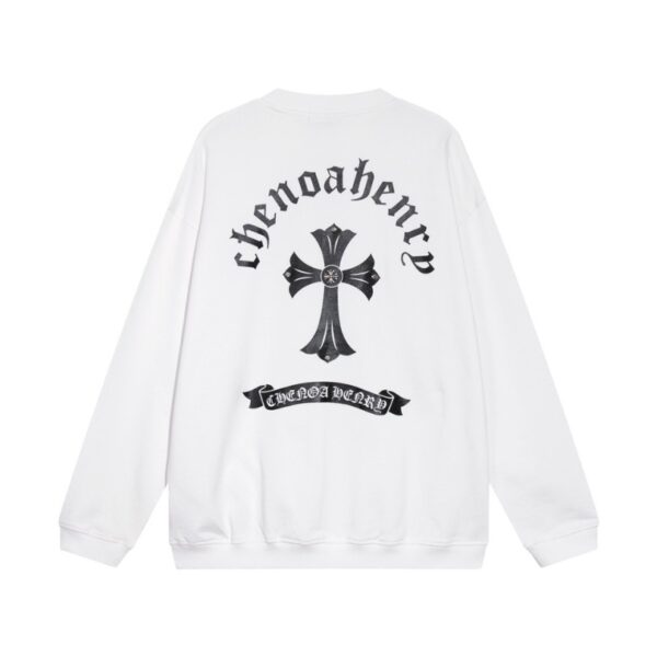 Sweatshirt Chrome Hearts Cross Print White CH050 - Image 2