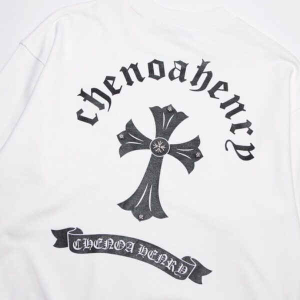 Sweatshirt Chrome Hearts Cross Print White CH050 - Image 6