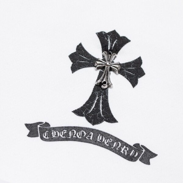 Sweatshirt Chrome Hearts Cross Print White CH050 - Image 4