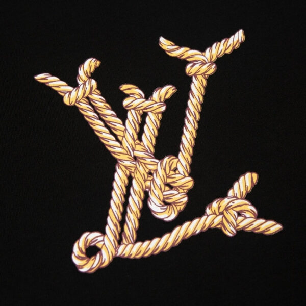 T-shirt Louis Vuitton Rope Logo Black LV026 - Image 4