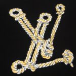 T-shirt Louis Vuitton Rope Logo Black LV026 - Image 5