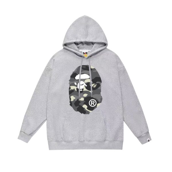 Hoodie Bape Camo Ape Head Grey BP060 - Image 1