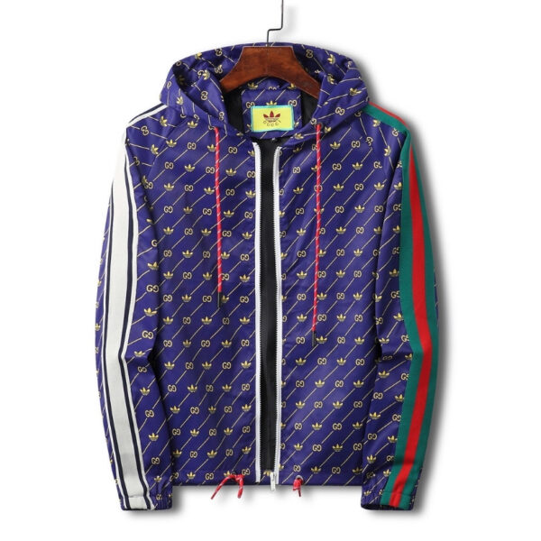 Jacket Gucci Monogram Stripe Blue GC078 - Image 1