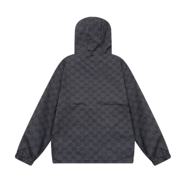 Jacket Windbreaker Gucci Monogram Beige Brown GC112 - Image 4