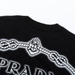 T-shirt Prada Milano Rope Logo Black PD007 - Image 6