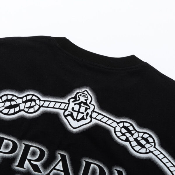 T-shirt Prada Milano Rope Logo Black PD007 - Image 6