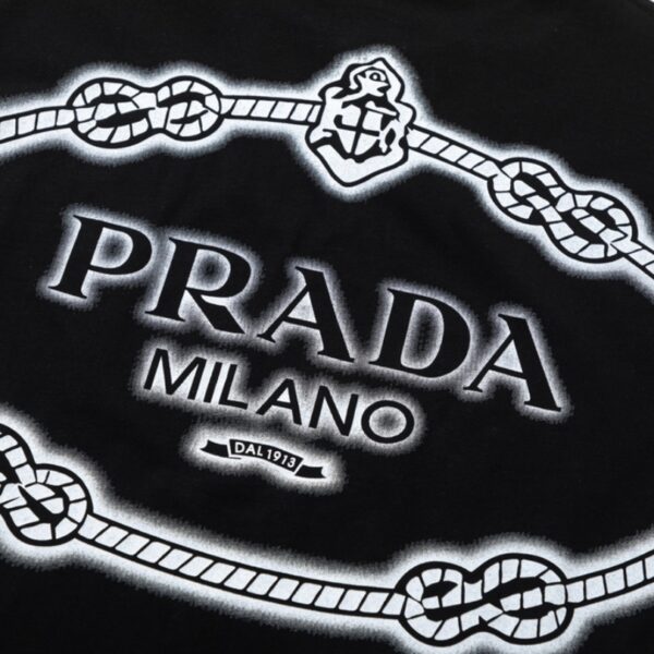 T-shirt Prada Milano Rope Logo Black PD007 - Image 4