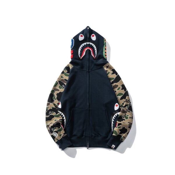 Hoodie Blue Shark Camo Bape Full-Zip BP003 - Image 1