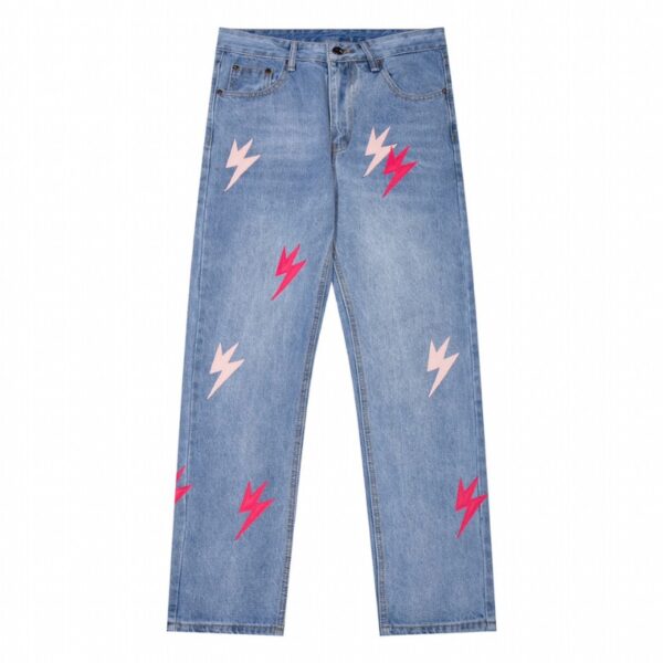 Jeans Denim Lightning Bolt Print CH045 - Image 1
