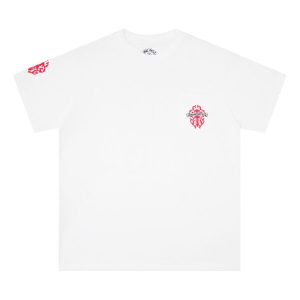 T-shirt Chrome Hearts Red Cross Crest White CH003 - Image 1