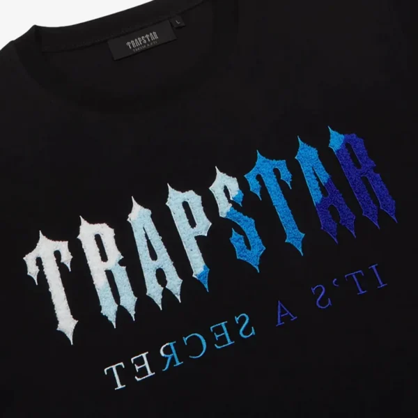 T-shirt Trapstar Trapstar Chenille Black/Blue - Image 2