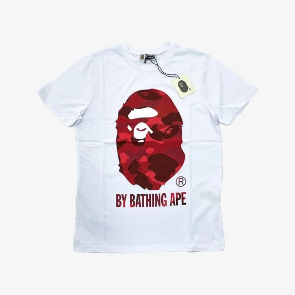 T-Shirt BAPE by Bathing Ape White/Red - Image 1
