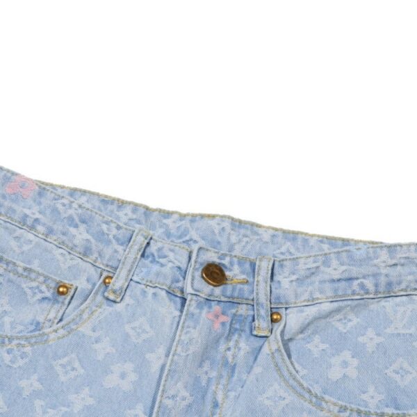 Jeans Louis Vuitton Monogram Light Wash Denim LV006 - Image 5