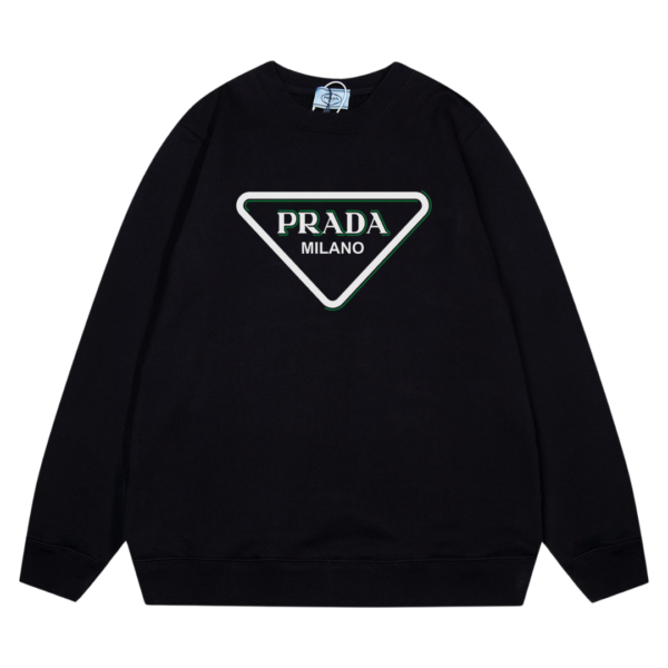 Sweatshirt Prada Milano Triangle Logo Black PD028 - Image 1