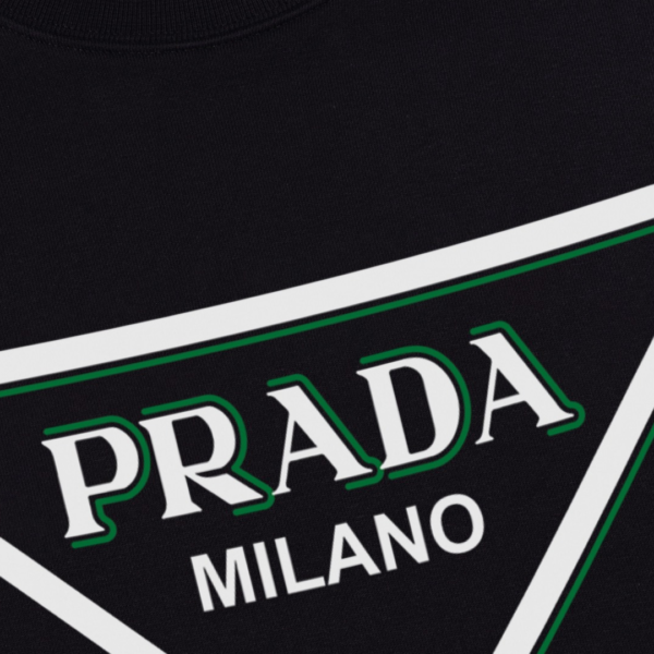 Sweatshirt Prada Milano Triangle Logo Black PD028 - Image 4