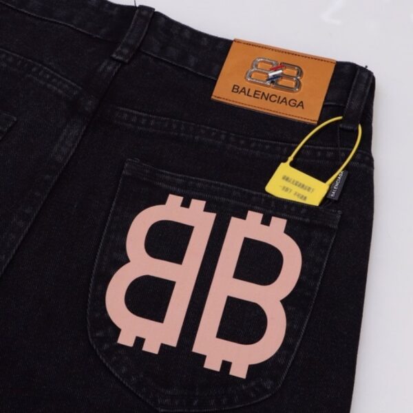 Jeans Balenciaga BB Logo Black BL029 - Image 5