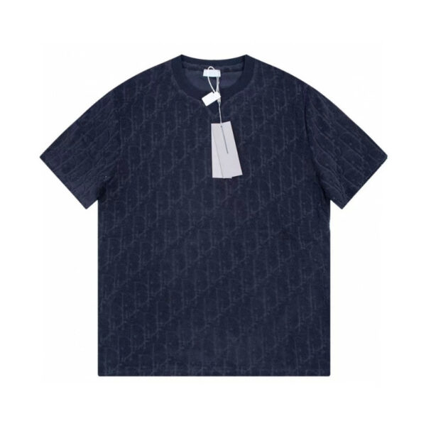 T-shirt Christian Dior Embossed Monogram Navy DO051 - Image 1