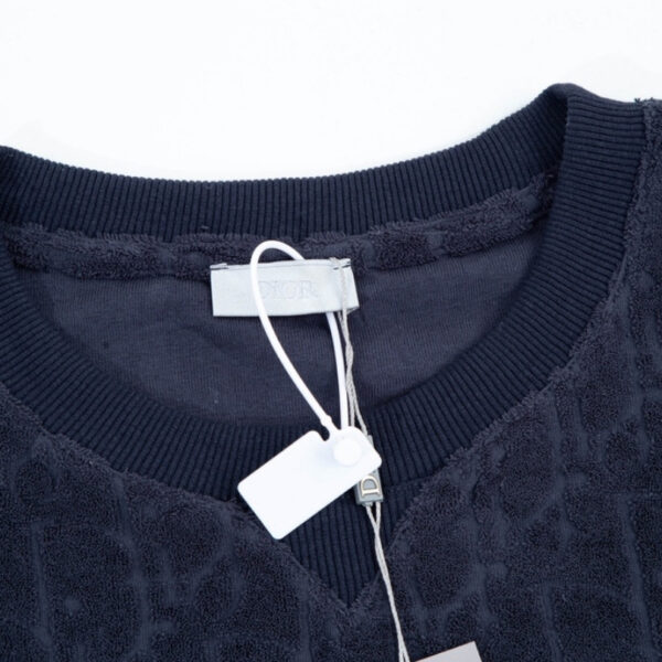 T-shirt Christian Dior Embossed Monogram Navy DO051 - Image 9