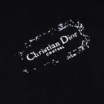 T-shirt Dior Black Distressed Logo Couture DO065 - Image 4