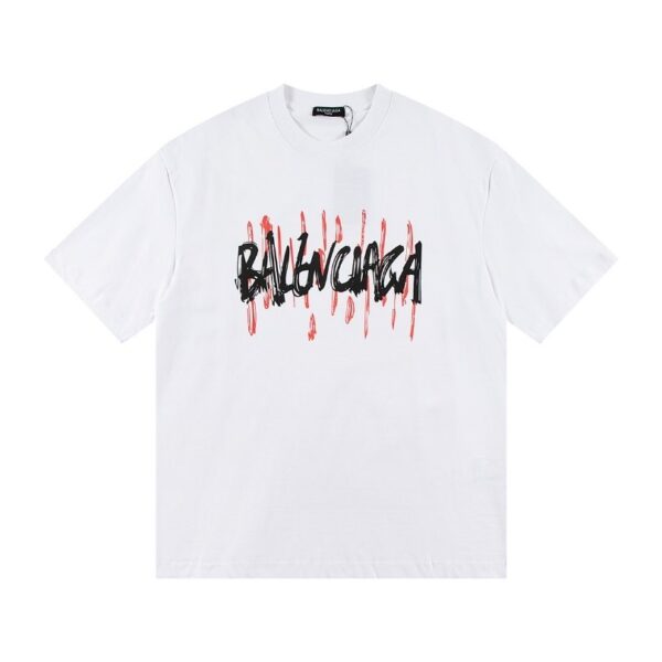 T-shirt Balenciaga Graffiti Print White BL052 - Image 1