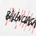 T-shirt Balenciaga Graffiti Print White BL052 - Image 4