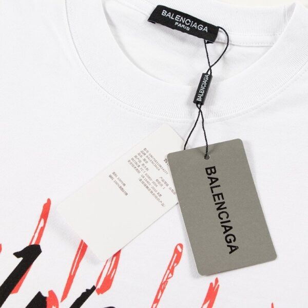 T-shirt Balenciaga Graffiti Print White BL052 - Image 5