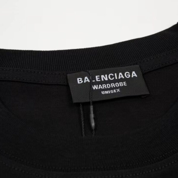 T-shirt Balenciaga BB Pixel Logo Black BL068 - Image 8