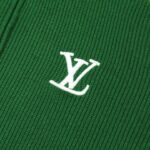 Sweater Louis Vuitton Green Knit Zip-Up LV001 - Image 4