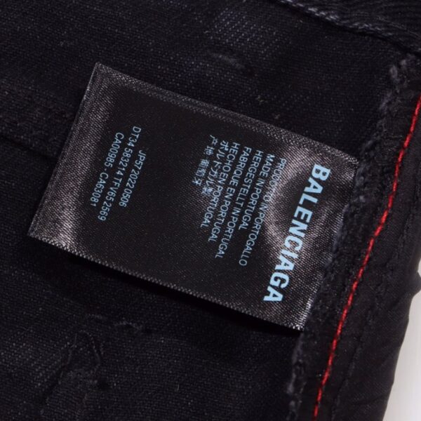 Jeans Balenciaga Signature Print Black BL028 - Image 7